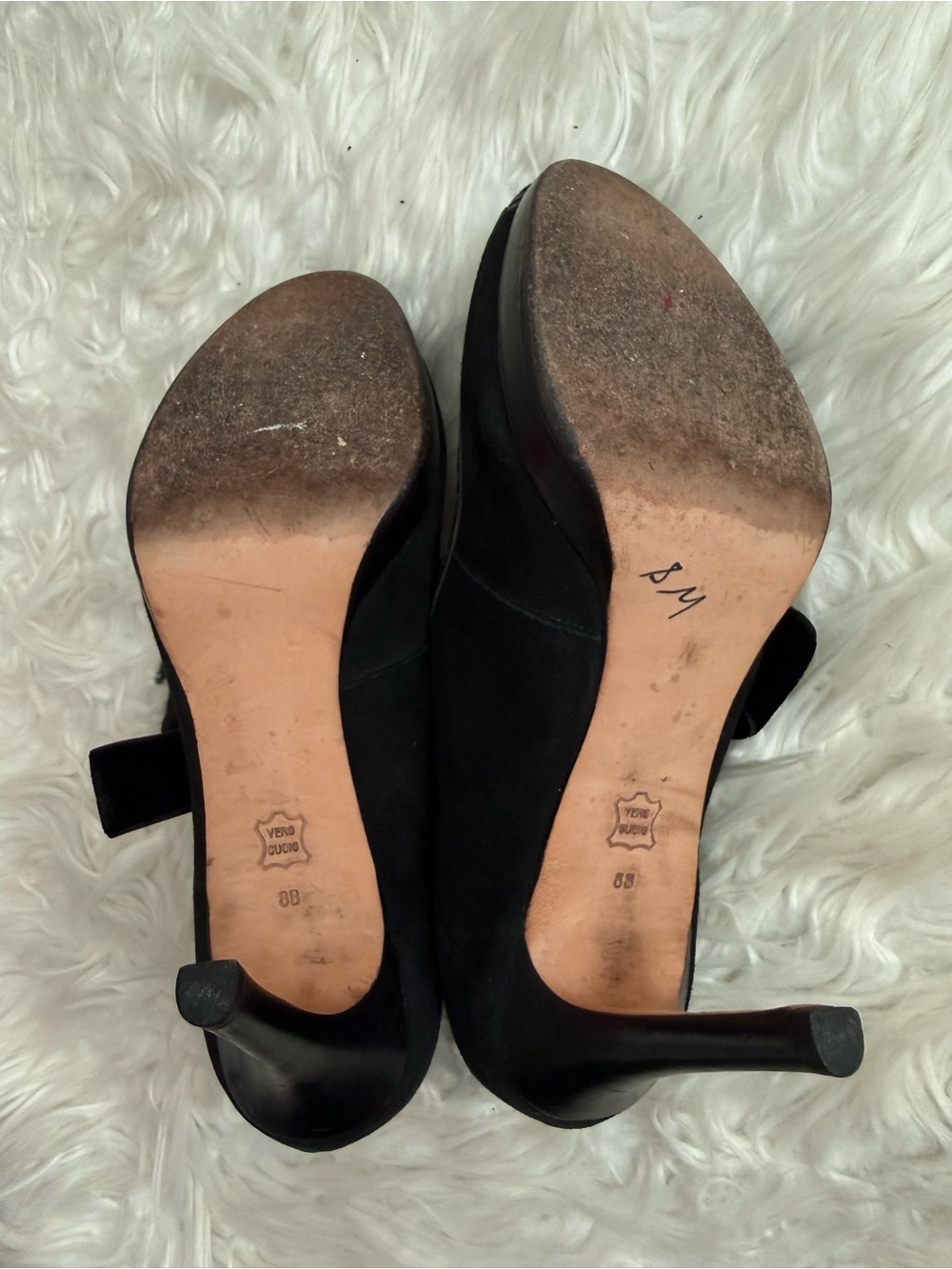 Talbots Retro Velvet Tie Peep Toe Heels - Picture 8 of 10